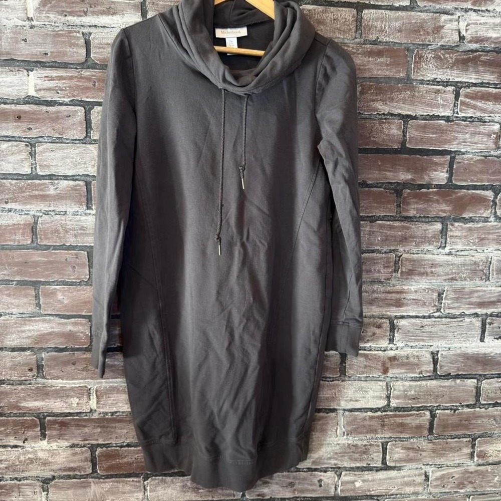 Motherhood Maternity Dress Women S Gray Cowl Neck Long Sleeve Stretch